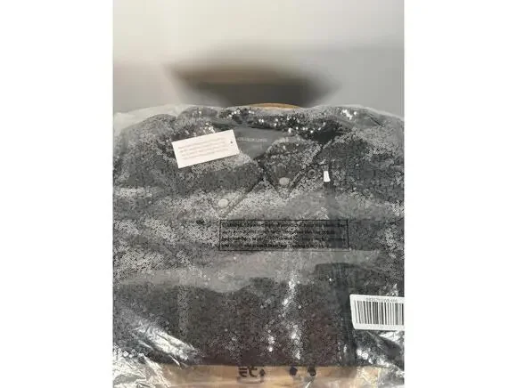 NWT Colleen Lopez Gunmetal Sequin Moto Jacket Sparkly Evening Blazer Size 3X - Picture 3 of 4